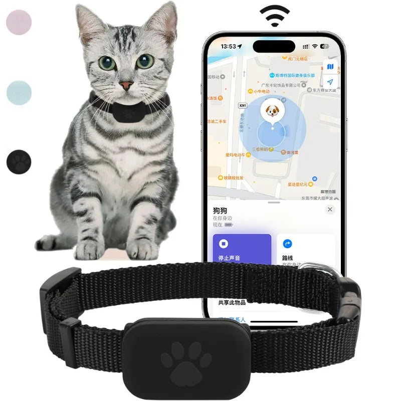 Collier GPS Intelligent pour Chats & Chiens – Suivi en Temps Réel via Réseau Find My, Étanche & Sécurisé 🐾