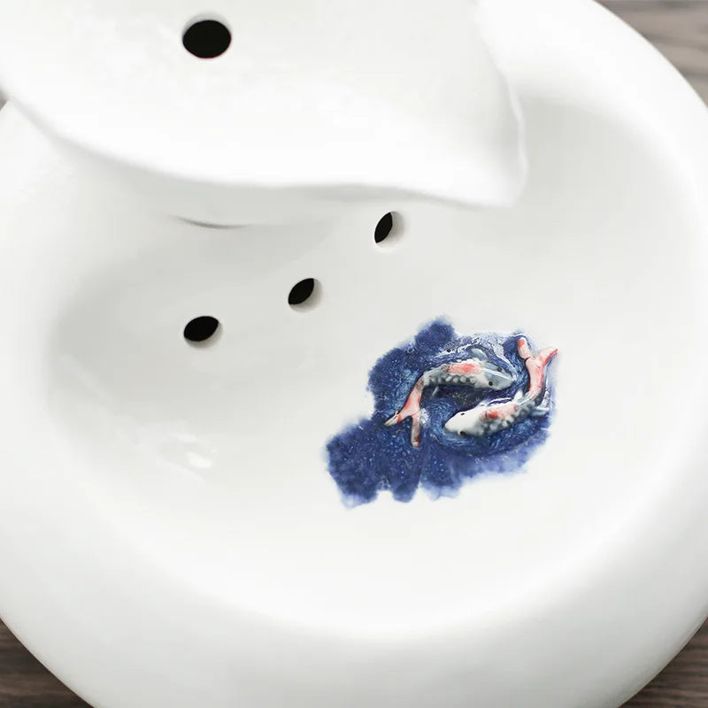 Fontaine à Eau en Céramique pour Chats – Design Élégant & Filtration Naturelle 🐾💧