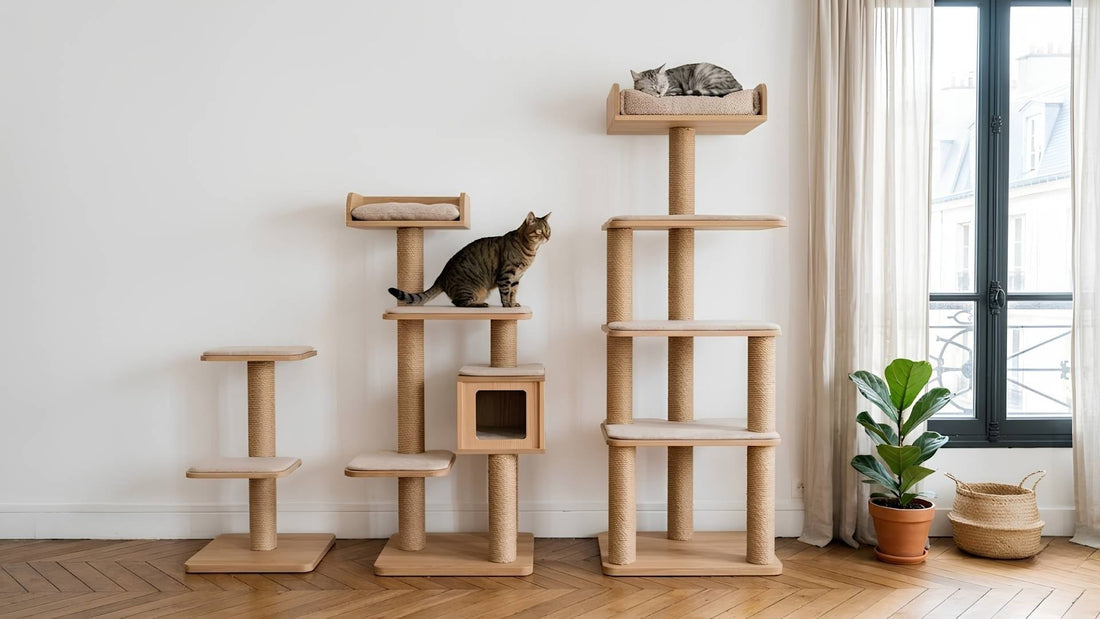 Sélection d'arbres à chats pas cher en bois naturel dans un appartement parisien — Les Trésors d'Owka