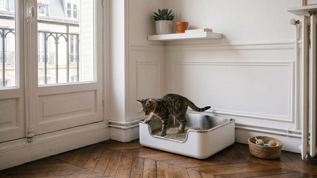 Bac à litière pour chaton avec bords bas adapté aux petites pattes — Les Trésors d'Owka