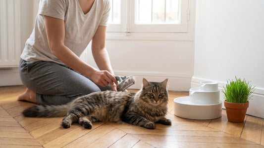 Prévenir les boules de poil chez le chat : brossage régulier et fontaine à eau céramique — Les Trésors d'Owka