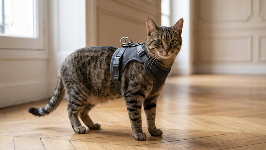 Chat qui enlève son harnais — design et ajustement anti-évasion — Les Trésors d'Owka