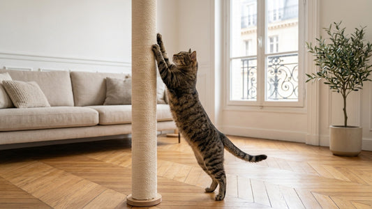 Chat qui griffe le canapé — méthode de redirection vers le griffoir — Les Trésors d'Owka