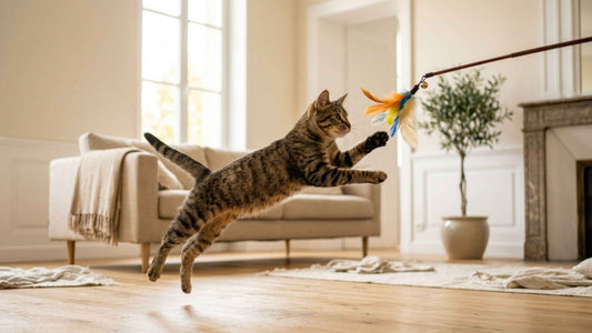 Chat jouant avec un jouet interactif pour lutter contre l'ennui en appartement, Les Trésors d'Owka
