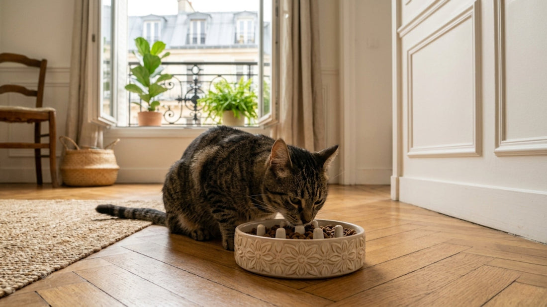 Chat qui vomit — causes, décoder la couleur et gamelle anti-glouton comme solution — Les Trésors d'Owka
