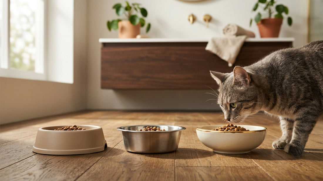 Comparatif de gamelles pour chat en céramique, inox et plastique — Les Trésors d'Owka
