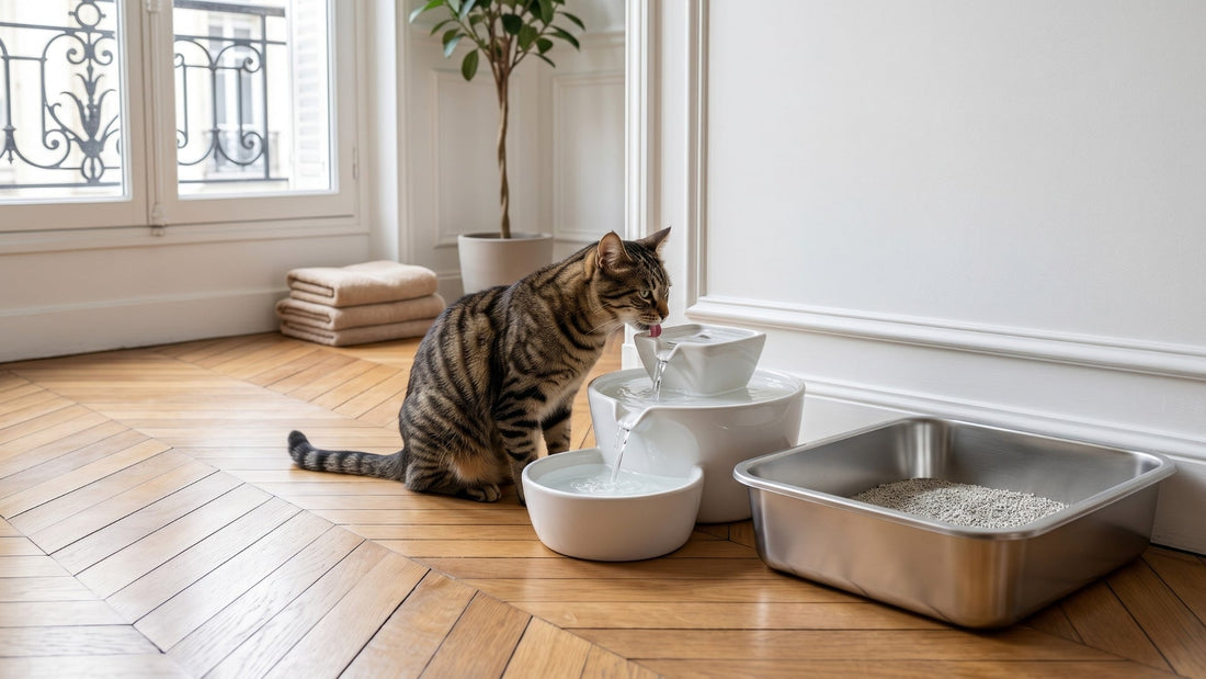 Prévenir les problèmes urinaires du chat grâce à la fontaine à eau céramique — Les Trésors d'Owka