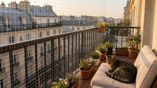 Sécuriser le balcon pour son chat avec un filet de protection — syndrome du chat parachutiste — Les Trésors d'Owka