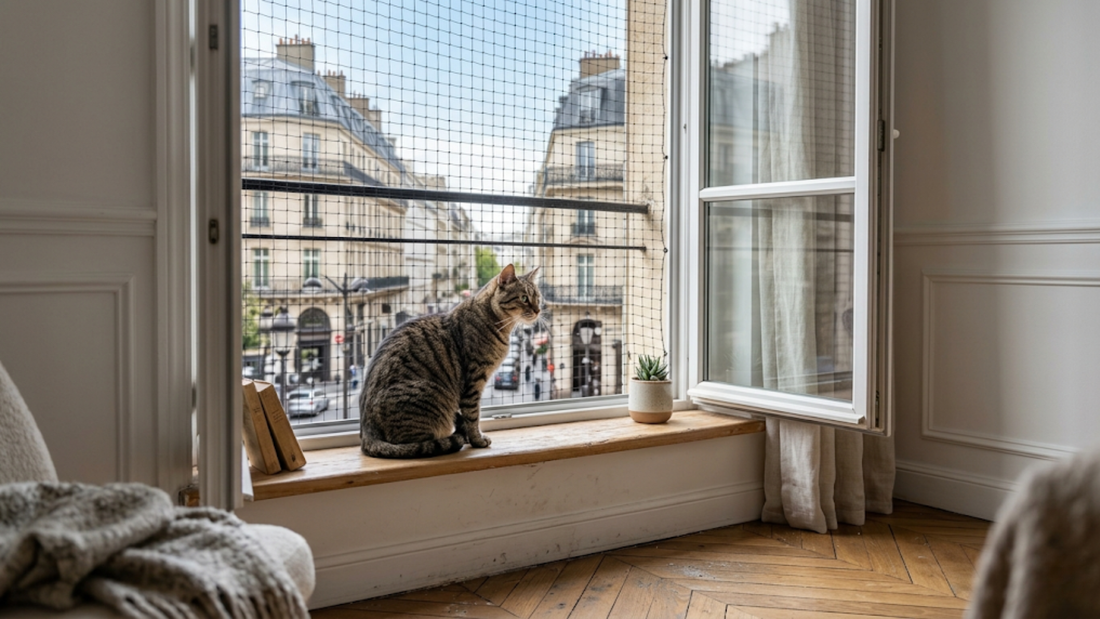 Sécuriser les fenêtres pour son chat — filet et moustiquaire renforcée — Les Trésors d'Owka