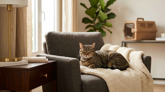 Chat tigré calme et en bonne santé au repos à la maison — Les Trésors d'Owka