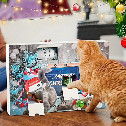 Calendrier de l’Avent pour Chat 🎄 – 24 Jouets & Surprises de Noël | Coffret Cadeau Les Trésors d’Owka pour Chats Heureux