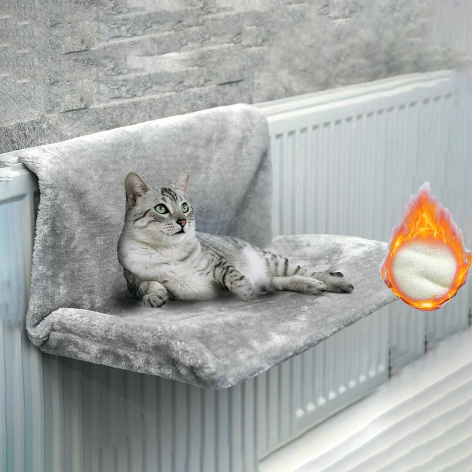 Hamac de radiateur coloris blanc pour chat - Les Trésors d'Owka