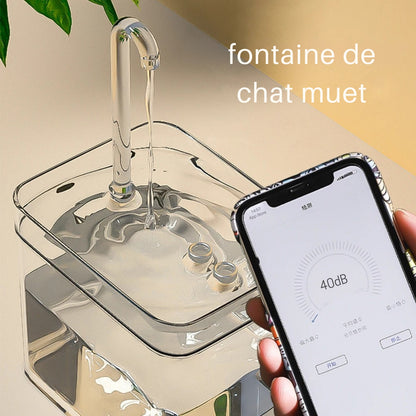 Fontaine à Eau pour Chat "Effet Robinet" (1.5L) – Transparente & Silencieuse