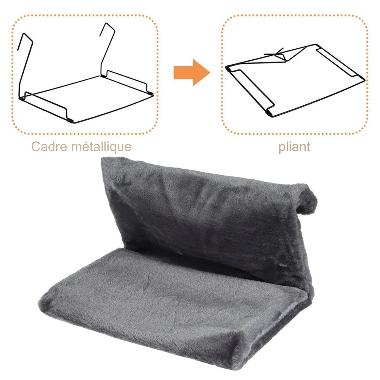 Armature métal pliable du hamac de radiateur pour chat - Les Trésors d'Owka