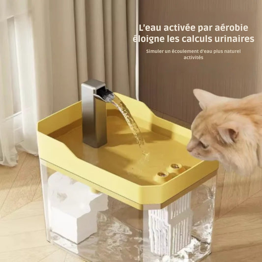 Fontaine à Eau pour Chat Transparente avec Filtre (1.5L)