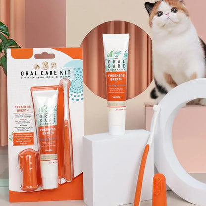 Kit Soin Dentaire Complet : Brosse à Dent & Dentifrice (Chat & Chien)
