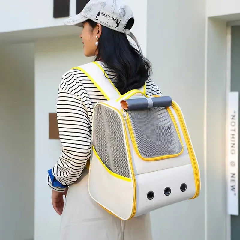 Sac à Dos Chat "Hello City" - Fenêtre Occultante (Anti-Stress) & Design Tendance | Owka