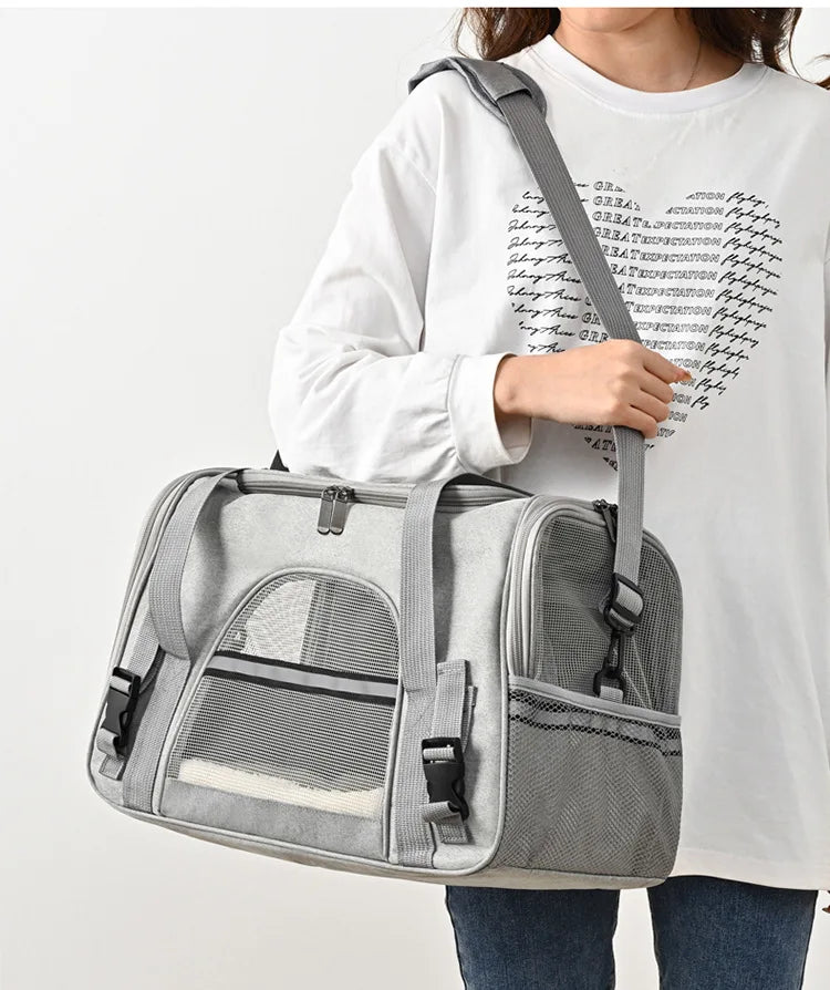 Sac de Transport Chat "Air Confort" - Ultra-Respirant, Pliable & Rembourré | Owka