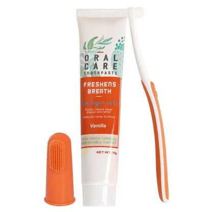 Kit Soin Dentaire Complet : Brosse à Dent & Dentifrice (Chat & Chien)