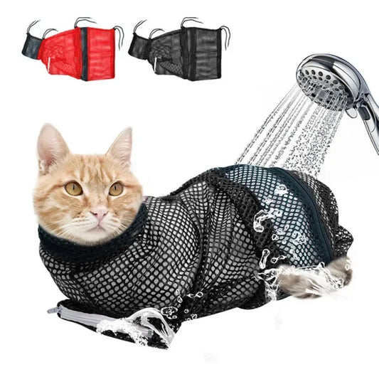 Sac de Toilettage pour Chat – Filet Anti-Griffures & Soins