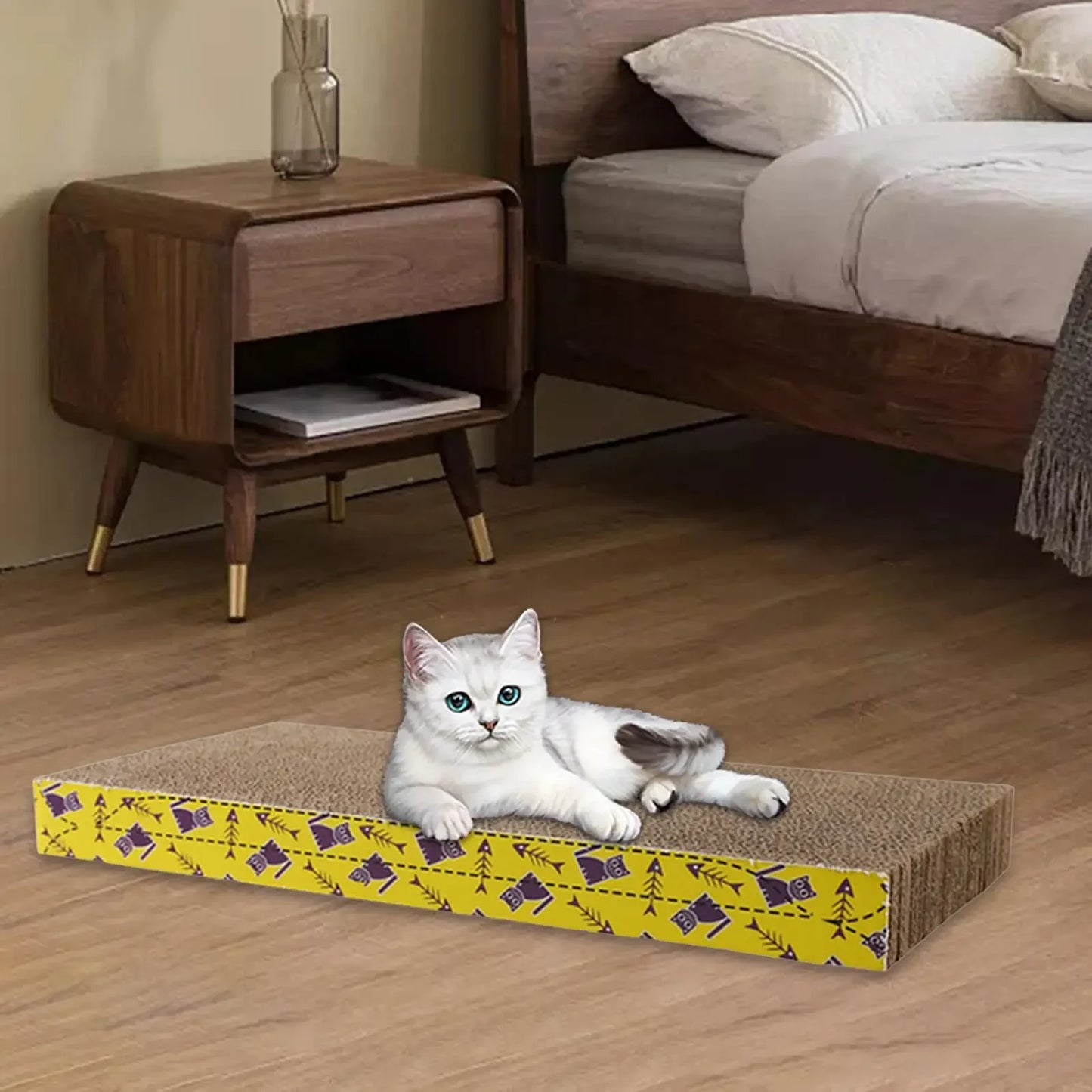 Griffoir en carton pour chat – Lit griffoir confortable multi-formes | Protège vos meubles et divertit votre félin
