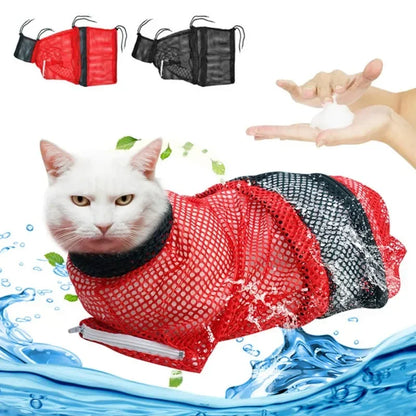 Sac de Toilettage pour Chat – Filet Anti-Griffures & Soins