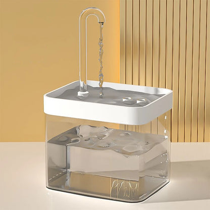 Fontaine à Eau pour Chat "Effet Robinet" (1.5L) – Transparente & Silencieuse