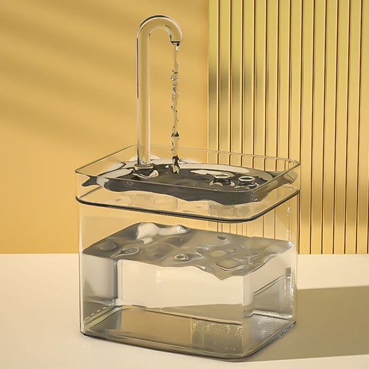 Fontaine à Eau pour Chat "Effet Robinet" (1.5L) – Transparente & Silencieuse