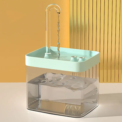 Fontaine à Eau pour Chat "Effet Robinet" (1.5L) – Transparente & Silencieuse