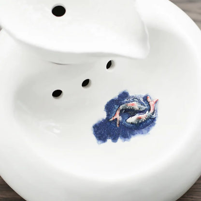 Fontaine à Eau en Céramique pour Chats – Design Élégant & Filtration Naturelle 🐾💧