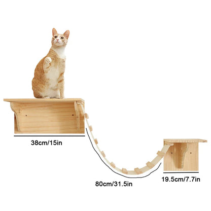 Modules muraux en bois massif pour chats – Créez un parcours félin unique et élégant | Les Trésors d’Owka