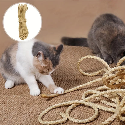 Une bobine compacte de corde en sisal naturel robuste, idéale comme corde sisal animaux pour la réparation d'arbres à chat et la fabrication de poteaux griffoirs. Convient pour le sisal chat résistant pour griffer, jouer et les projets de bricolage. Corde en sisal de haute qualité pour animaux de compagnie.
