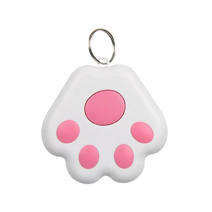 raceur pour collier gps chat blanc en forme de patte utilisé comme déclencheur à distance pour prendre un autoportrait de groupe sur smartphone. Le visuel illustre la fonction « Capturez facilement le plus beau moment » avec option de prise de vue en rafale. Un dispositif ultra-léger et pratique, idéal comme accessoire de collier gps pour chaton ou pour vos sorties entre amis avec ce collier gps polyvalent.