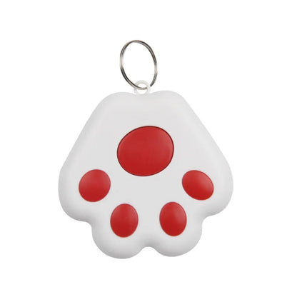Traceur pour collier gps chat blanc en forme de patte utilisé comme déclencheur à distance pour prendre un autoportrait de groupe sur smartphone. Le visuel illustre la fonction « Capturez facilement le plus beau moment » avec option de prise de vue en rafale. Un dispositif ultra-léger et pratique, idéal comme accessoire de collier gps pour chaton ou pour vos sorties entre amis avec ce collier gps polyvalent.