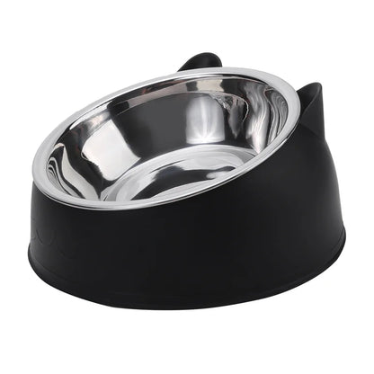 Gamelle pour chat inclinée orthopédique 15° en acier inoxydable avec support vert sauge design oreilles de chat. Cette gamelle chat ergonomique et hygiénique est idéale pour le confort digestif de votre félin au quotidien. Une gamelle robuste et facile à nettoyer