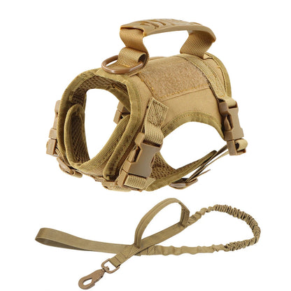 Ensemble de sécurité comprenant un harnais tactique beige robuste et une laisse élastique assortie avec poignée de contrôle. Le harnais, doté d'une doublure respirante et d'un anneau de fixation métallique, constitue le support de maintien idéal pour fixer un collier gps pour chaton lors de sorties en extérieur. Garantissez la sécurité de votre animal et la stabilité de votre collier gps avec cet équipement professionnel, parfaitement adapté pour accompagner un collier gps chat.