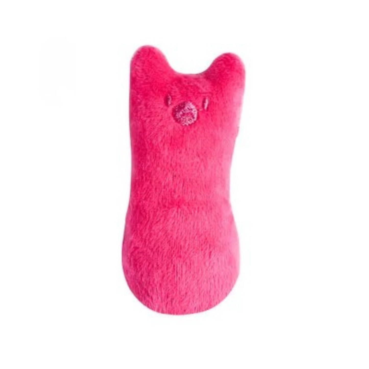 Jouet pour chat en peluche rose fuchsia avec visage brodé mignon. Ce jouet chat interactif en forme de petit coussin est idéal comme accessoire d'éveil à l'herbe à chat (catnip). Un incontournable parmi les jouet animaux pour stimuler l'activité physique, favoriser le jeu en solitaire et réduire l'anxiété de votre félin.