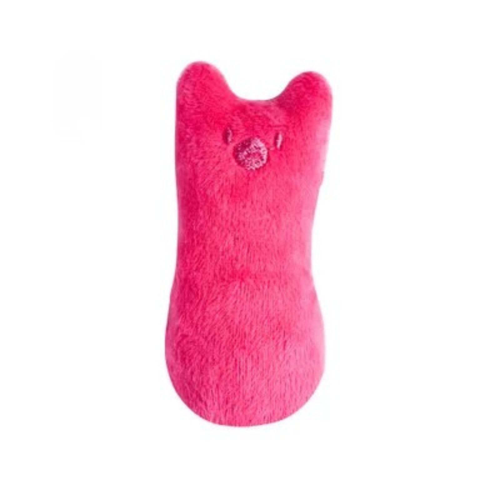 Jouet pour chat en peluche rose fuchsia avec visage brodé mignon. Ce jouet chat interactif en forme de petit coussin est idéal comme accessoire d'éveil à l'herbe à chat (catnip). Un incontournable parmi les jouet animaux pour stimuler l'activité physique, favoriser le jeu en solitaire et réduire l'anxiété de votre félin.