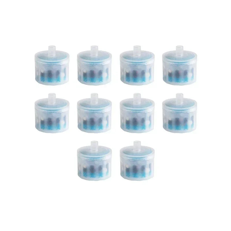 Lot de 10 filtres de rechange cylindriques pour fontaine à eau pour chat, avec système de filtration multicouche à charbon actif pour une eau pure et saine.