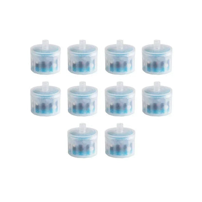 Lot de 10 filtres de rechange cylindriques pour fontaine à eau pour chat, avec système de filtration multicouche à charbon actif pour une eau pure et saine.