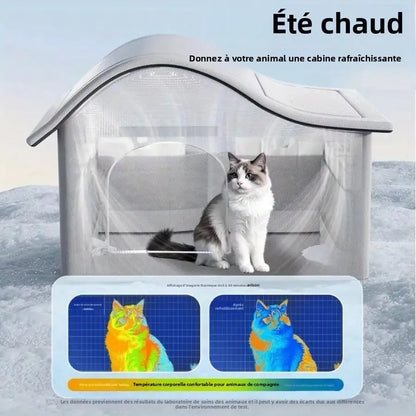 Démonstration du refroidissement corporel d'un chat dans une cabine rafraîchissante - Les Trésors d'Owka