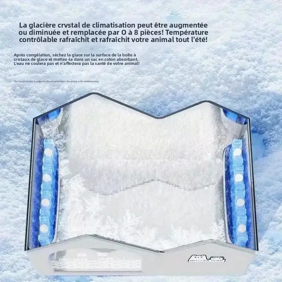Vue en coupe du système de refroidissement avec pains de glace ajustables pour maison climatisée - Les Trésors d'Owka