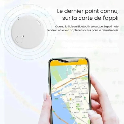 Appli du traceur Bluetooth chat « Le Galet » : la carte montre le dernier point où il a été capté — Les Trésors d'Owka