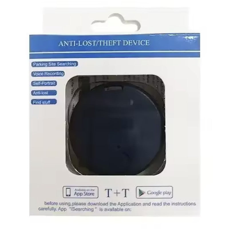 Traceur Bluetooth chat « Le Galet » noir, tel qu'il est livré dans sa boîte, sans collier — Les Trésors d'Owka
